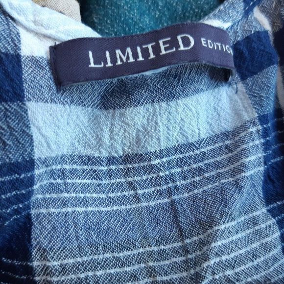 Ladies Limited edition white/blue plaid blouse Country style size Small - Picture 4 of 4